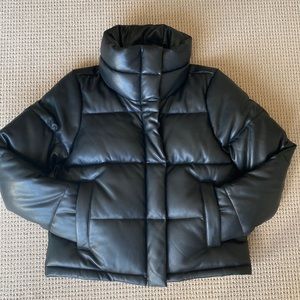 NEVER WORN Abercrombie Leather Mini Puffer